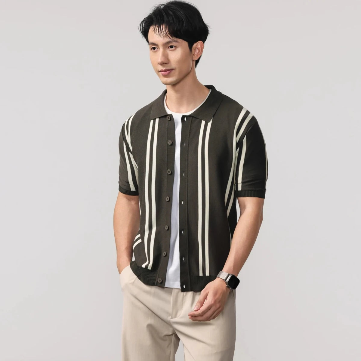 Leo summer overshirt with stripe design - Antonios