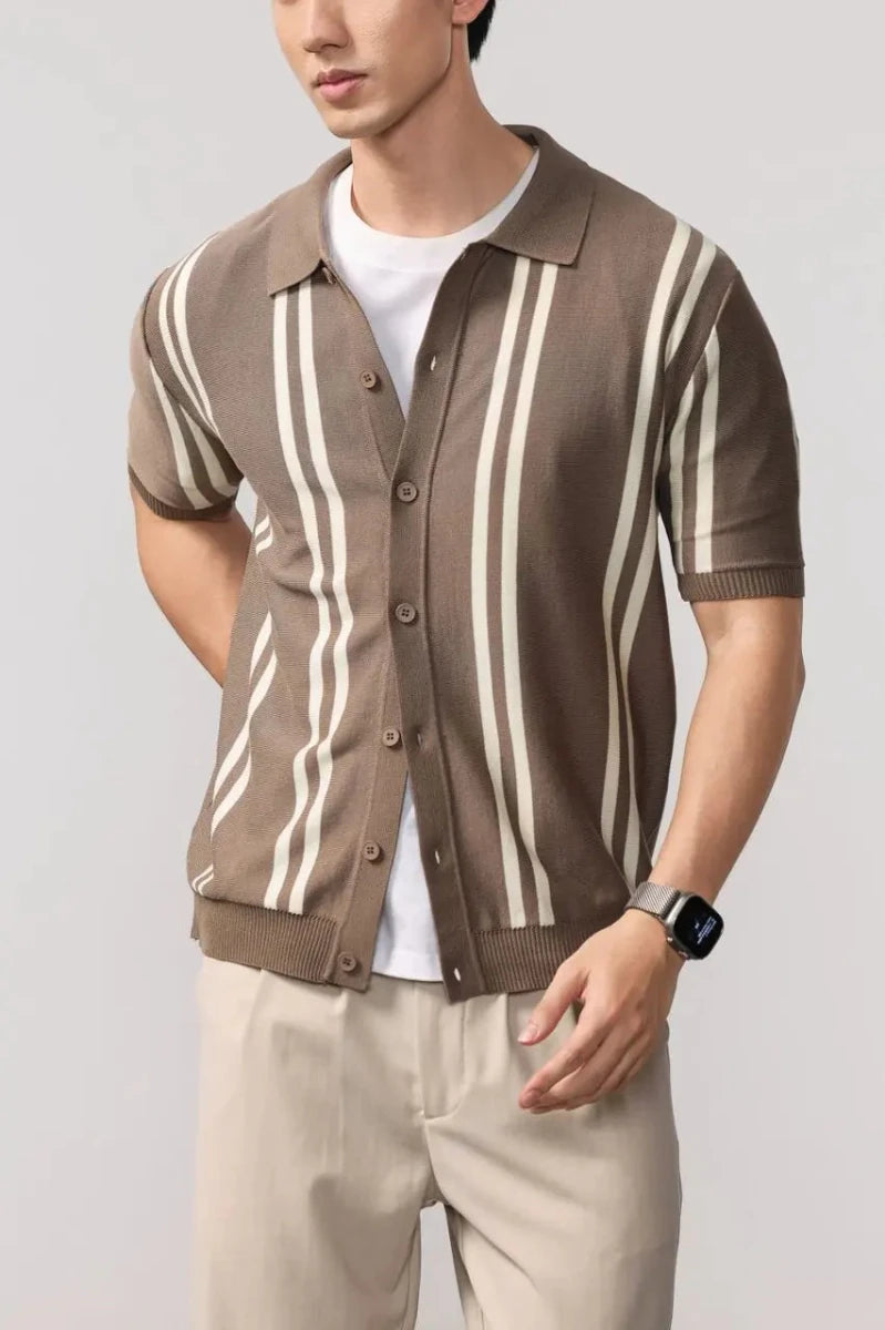 Leo summer overshirt with stripe design - Antonios