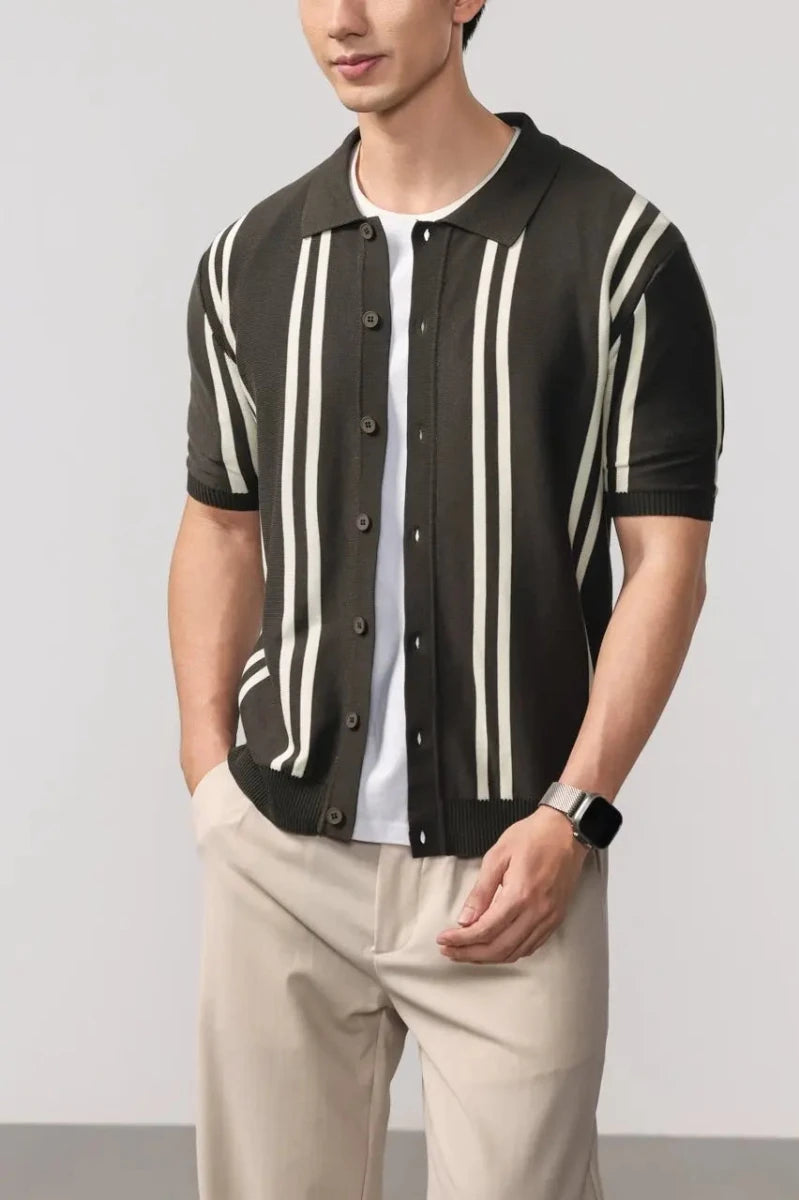 Leo summer overshirt with stripe design - Antonios