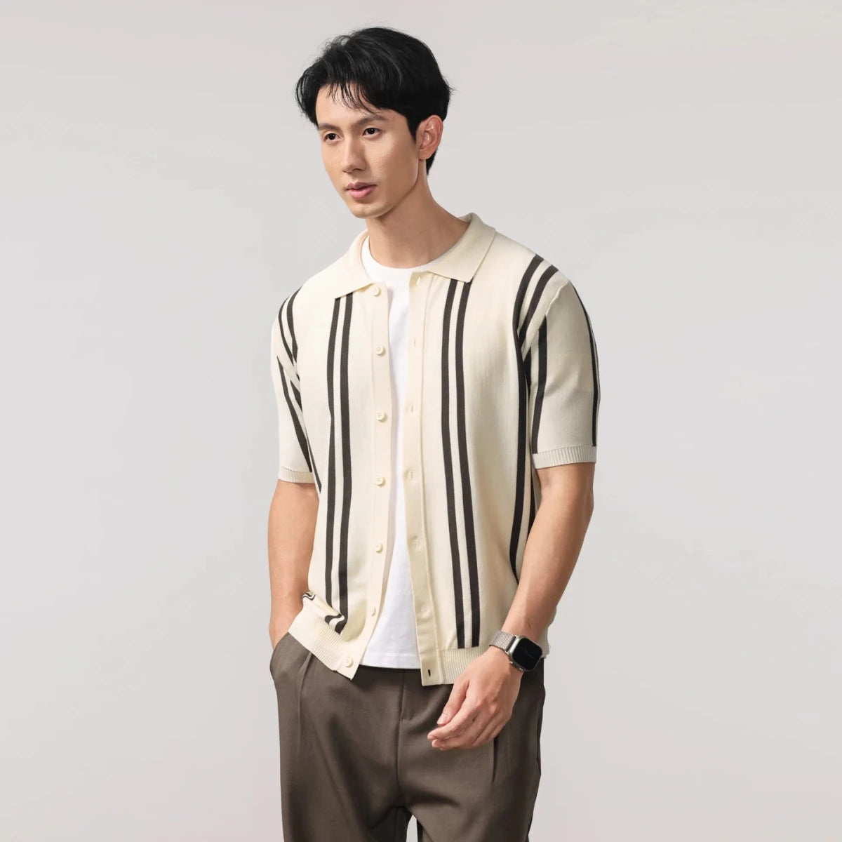 Leo summer overshirt with stripe design - Antonios