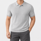 Leo summer striped polo shirt - AntoniosClothing - Gray