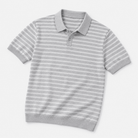 Leo summer striped polo shirt - AntoniosClothing - Gray