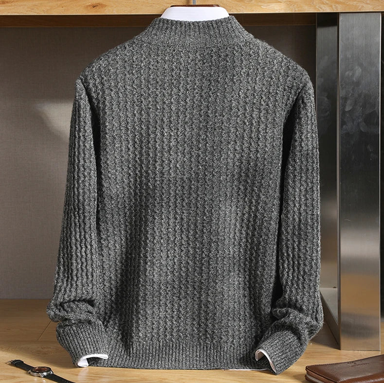 Leo zipper collar 100% merino wool cargian - Antonios