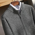Leo zipper collar 100% merino wool cargian - Antonios