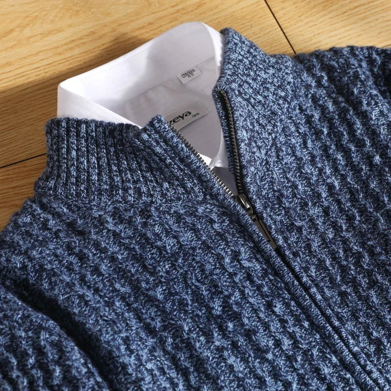 Leo zipper collar 100% merino wool cargian - Antonios