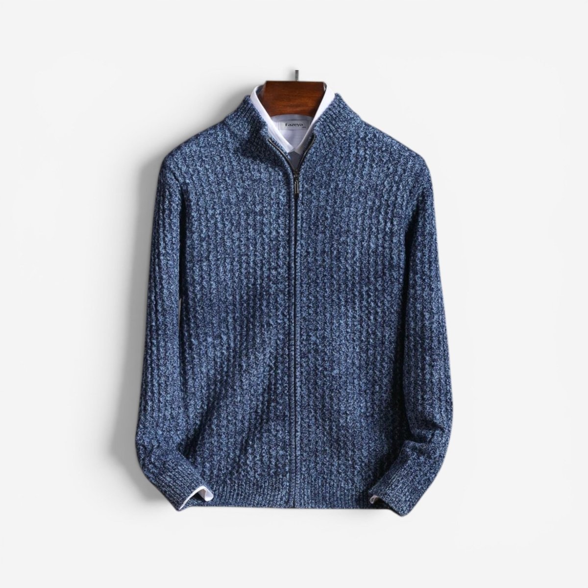 Leo zipper collar 100% merino wool cargian - Antonios