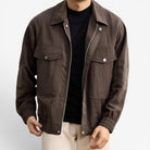 Leonardo classic bomber jacket with pockets - AntoniosClothing - Blue