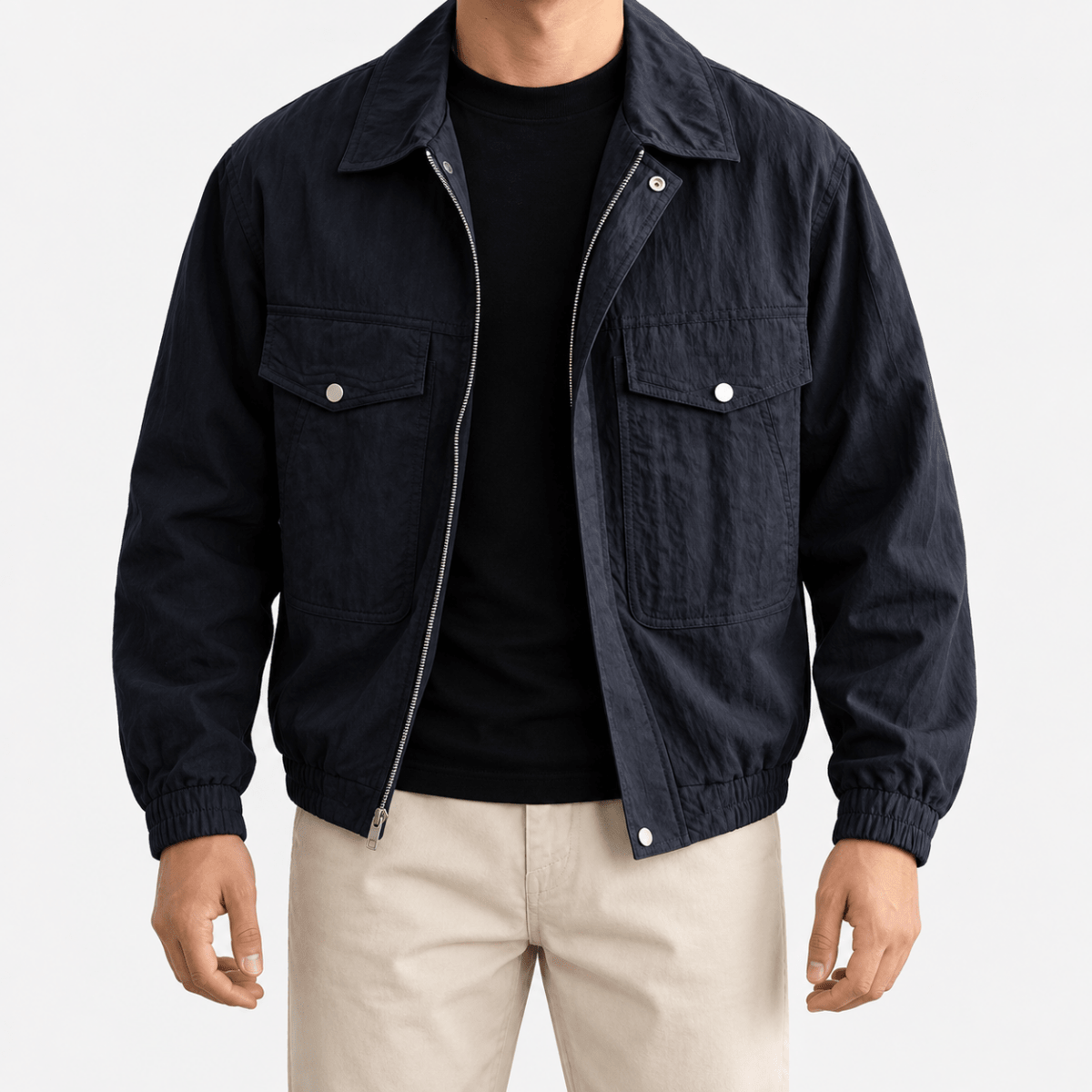 Leonardo classic bomber jacket with pockets - AntoniosClothing - Blue