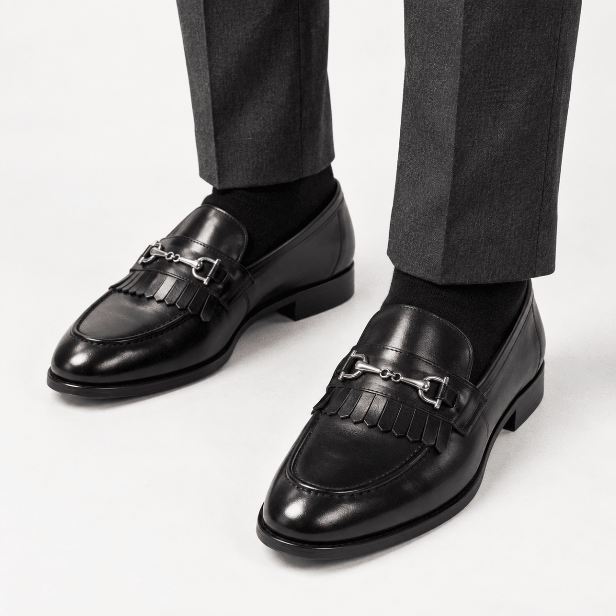 Leonardo classic wedding leather shoes - AntoniosClothing - Black