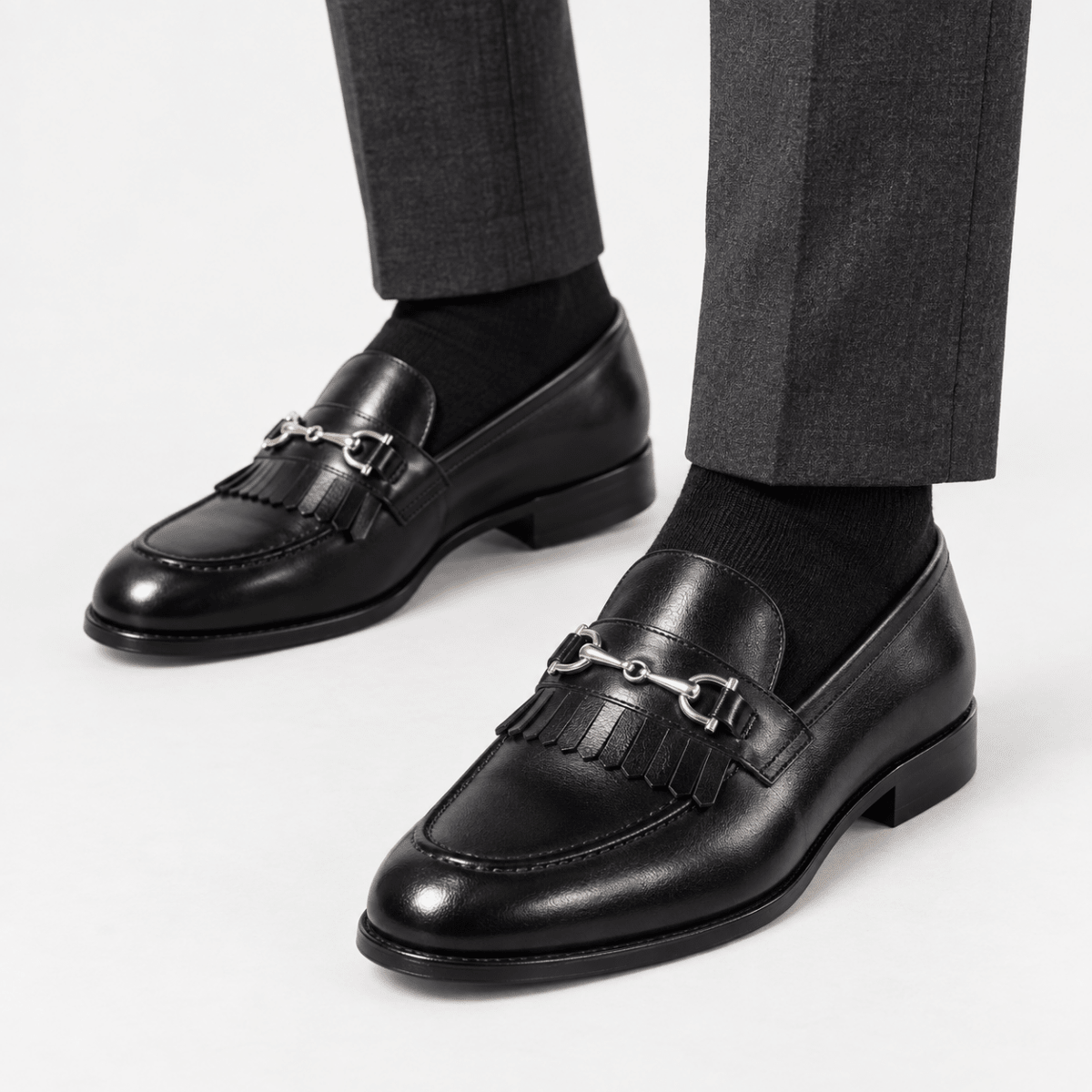 Leonardo classic wedding leather shoes - AntoniosClothing - Black