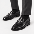 Leonardo classic wedding leather shoes - AntoniosClothing - Black