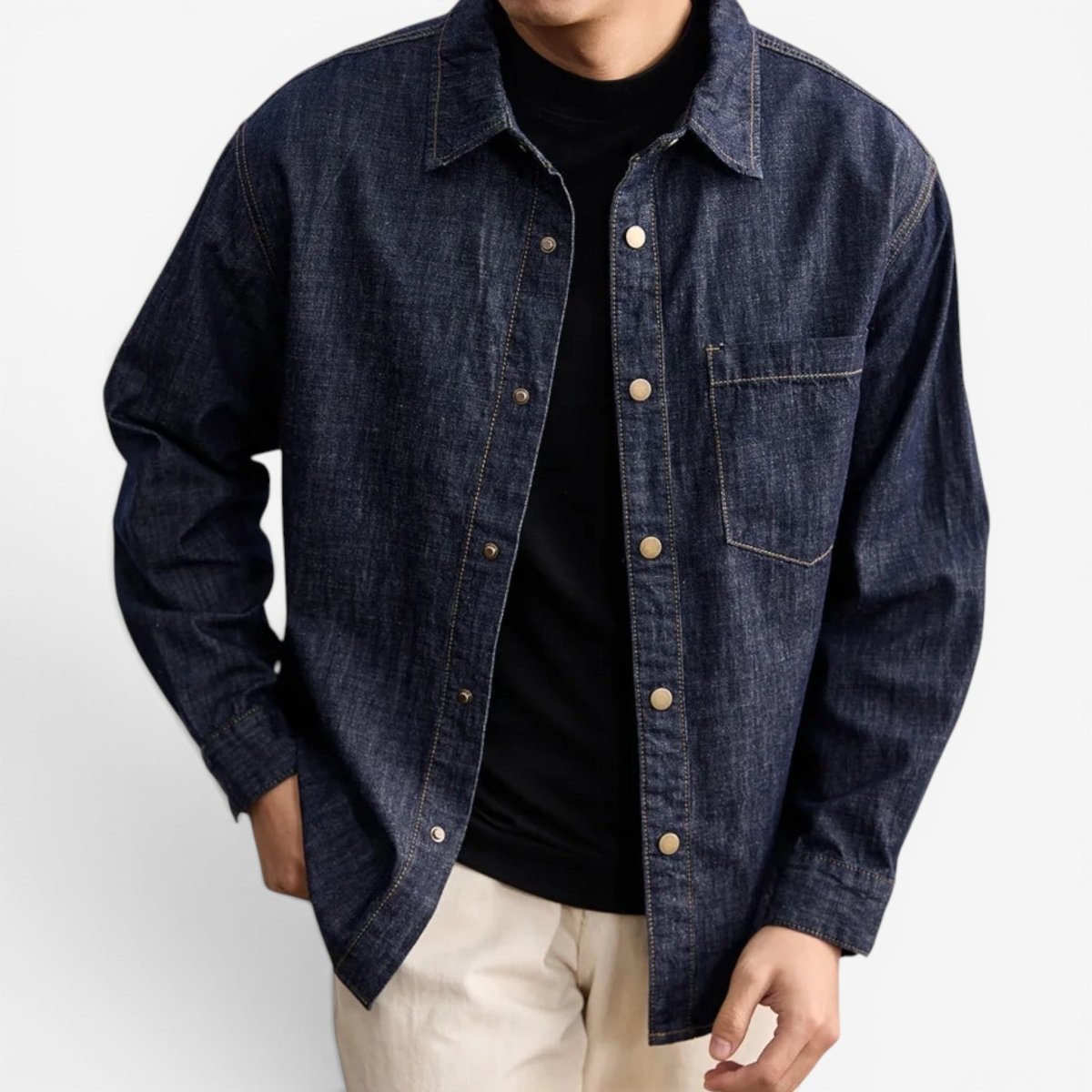 Leonardo cotton-linen classic jacket - AntoniosClothing - Blue