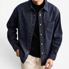 Leonardo cotton-linen classic jacket - AntoniosClothing - Blue