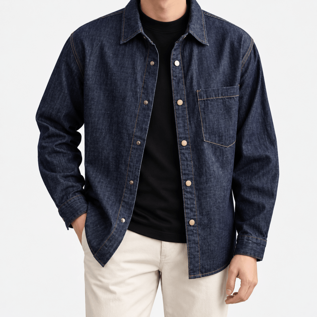 Leonardo cotton-linen classic jacket - AntoniosClothing - Blue