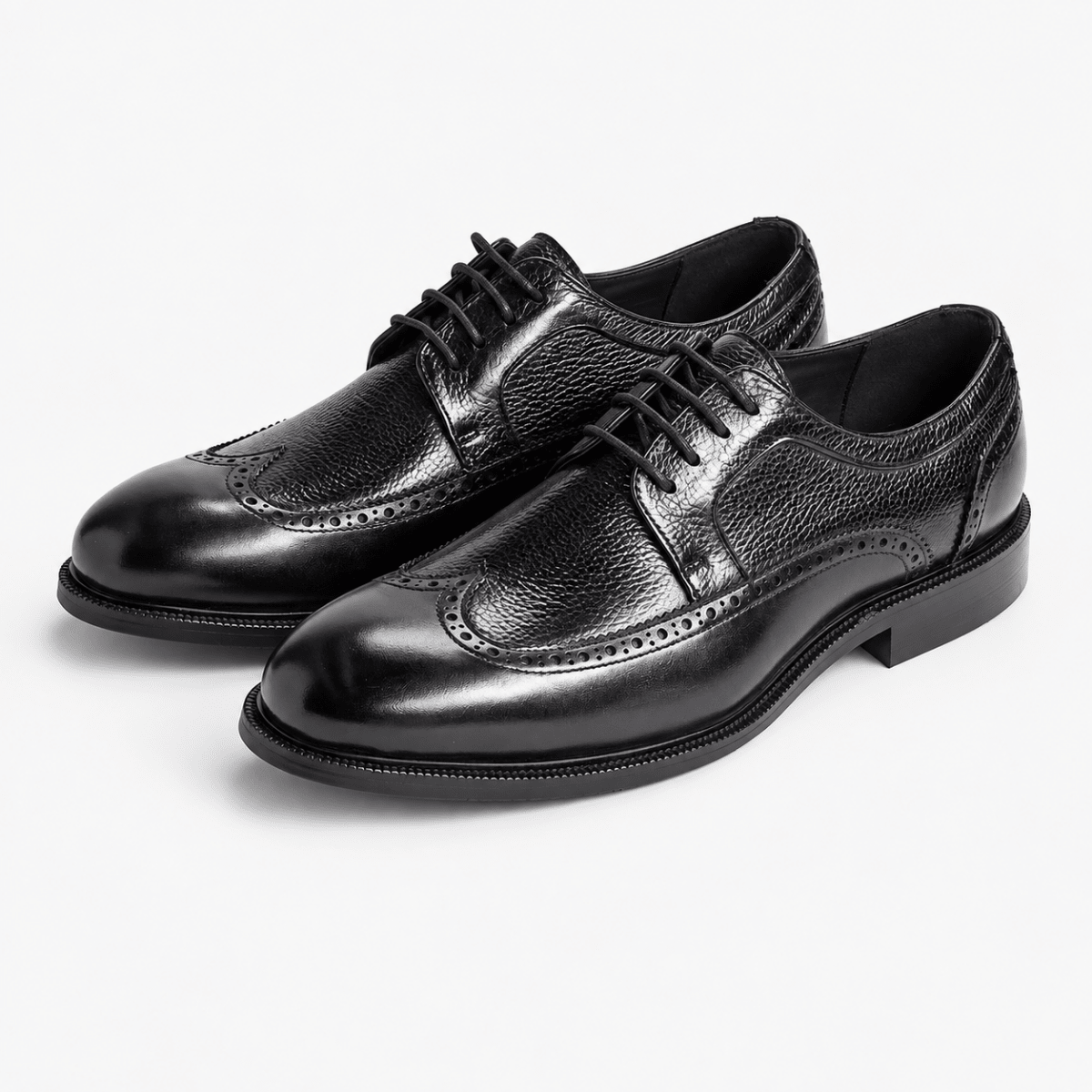 Leonardo formal genuine leather shoes - AntoniosClothing - Black