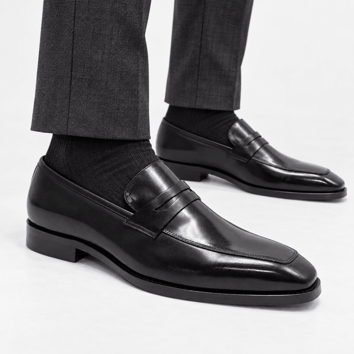 Leonardo formal office loafers - AntoniosClothing - Black