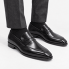 Leonardo formal office loafers - AntoniosClothing - Black