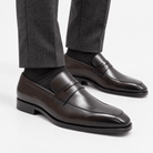 Leonardo formal office loafers - AntoniosClothing - Coffee