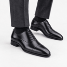 Leonardo gentleman oxford genuine leather shoes - AntoniosClothing - Black