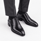Leonardo gentleman oxford genuine leather shoes - AntoniosClothing - Black
