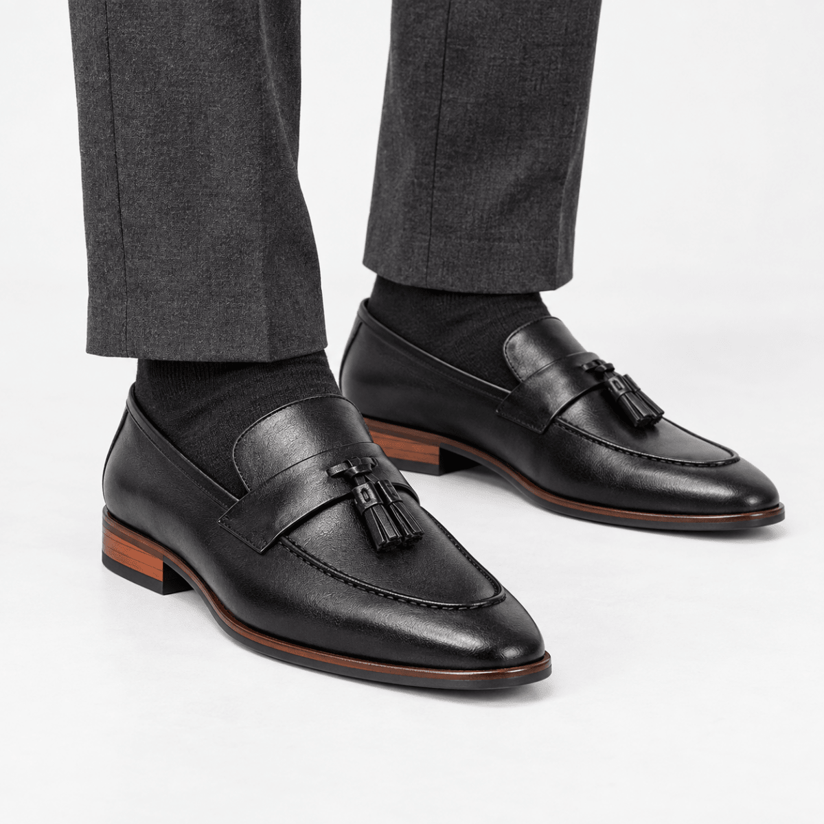 Leonardo genuine leather italian moccasins - AntoniosClothing - Black