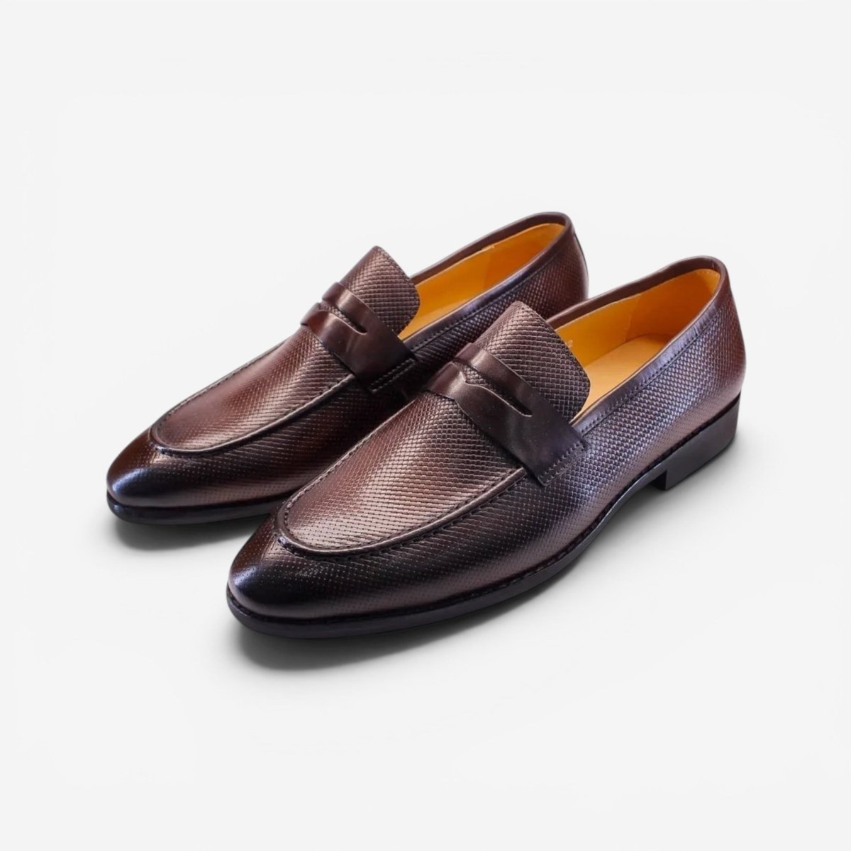Leonardo genuine leather penny loafers - AntoniosClothing - Coffee