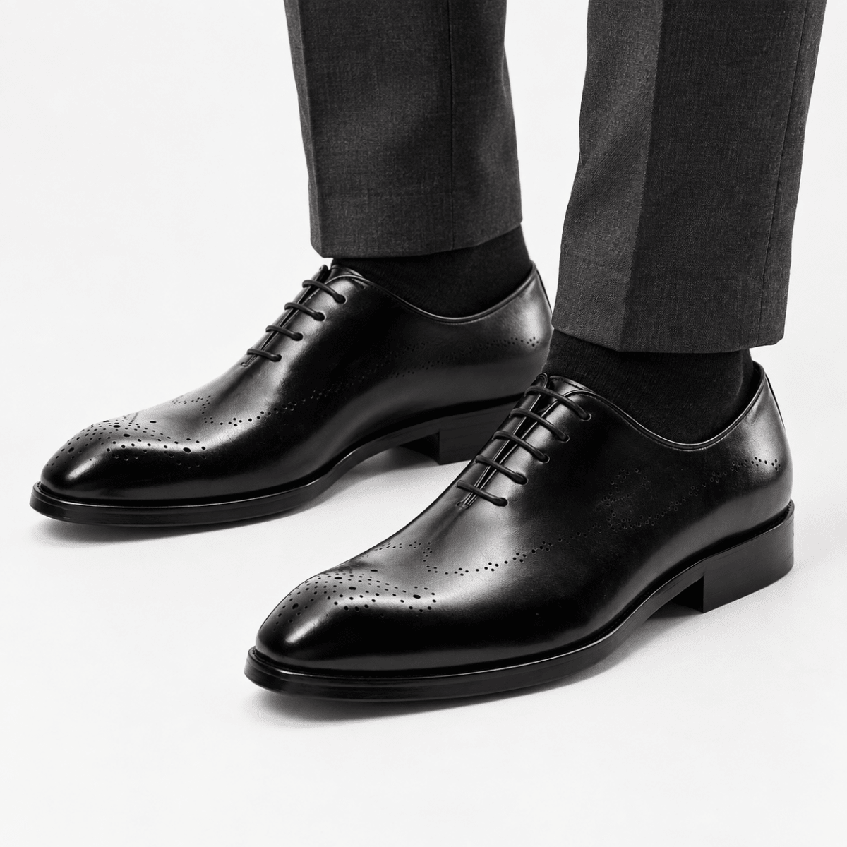 Leonardo genuine leather premium shoes - AntoniosClothing - Black