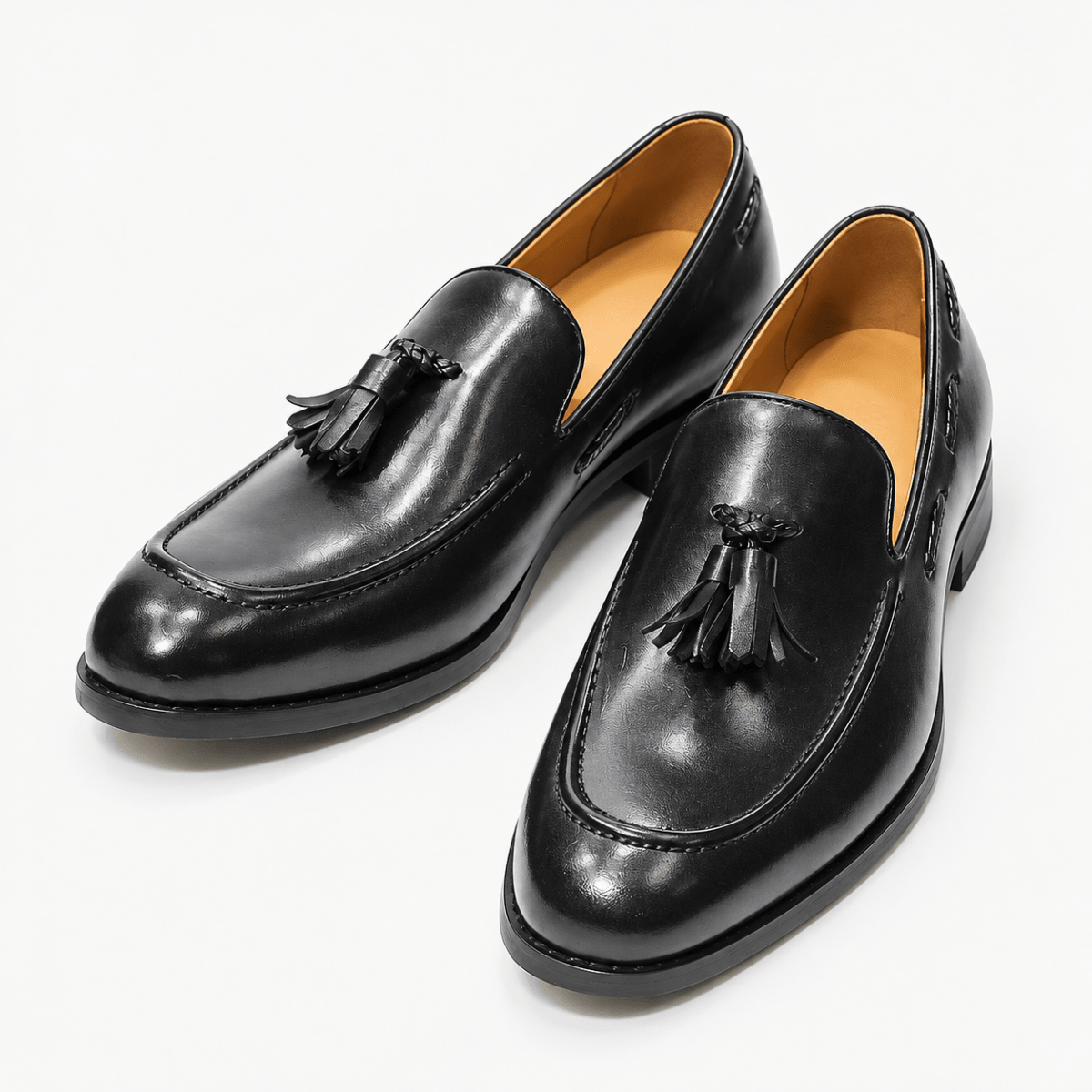 Leonardo italian style tassel loafers - AntoniosClothing - Black