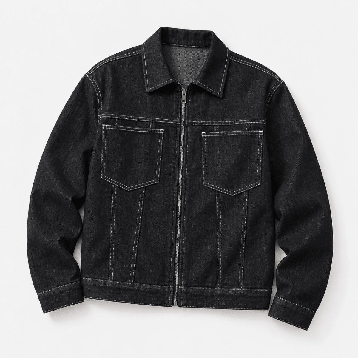 Leonardo navy blue cotton classic jacket - AntoniosClothing - Black blue