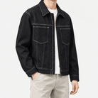 Leonardo navy blue cotton classic jacket - AntoniosClothing - Black blue