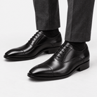 Leonardo oxford genuine leather shoes - AntoniosClothing - Black