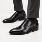 Leonardo oxford genuine leather shoes - AntoniosClothing - Black