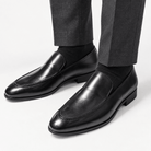 Leonardo pointed toe leather loafers - AntoniosClothing - Black