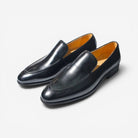 Leonardo pointed toe leather loafers - AntoniosClothing - Black