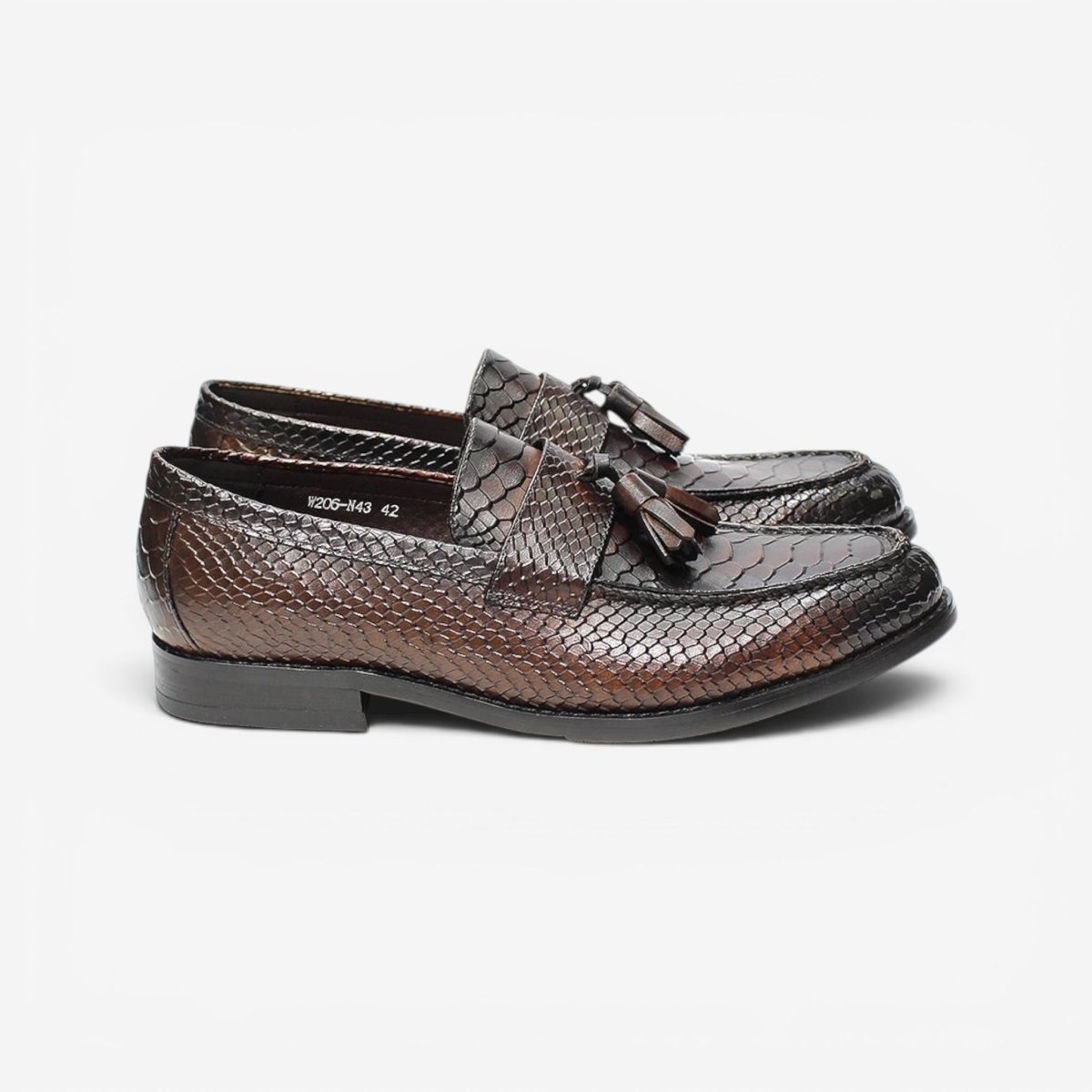 Leonardo premium pattern leather loafers - AntoniosClothing - Dark brown