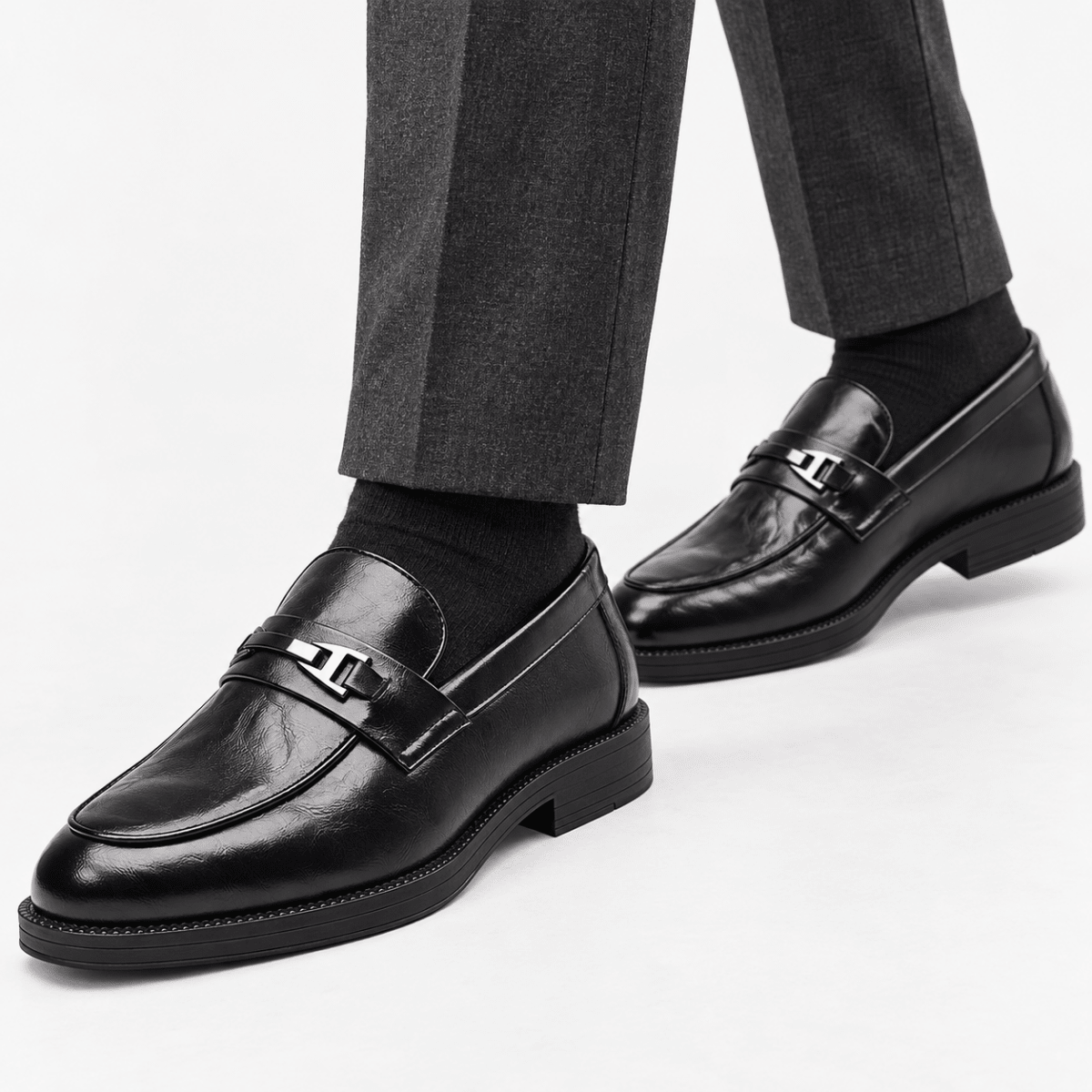 Leonardo slip-on business loafers - AntoniosClothing - Black