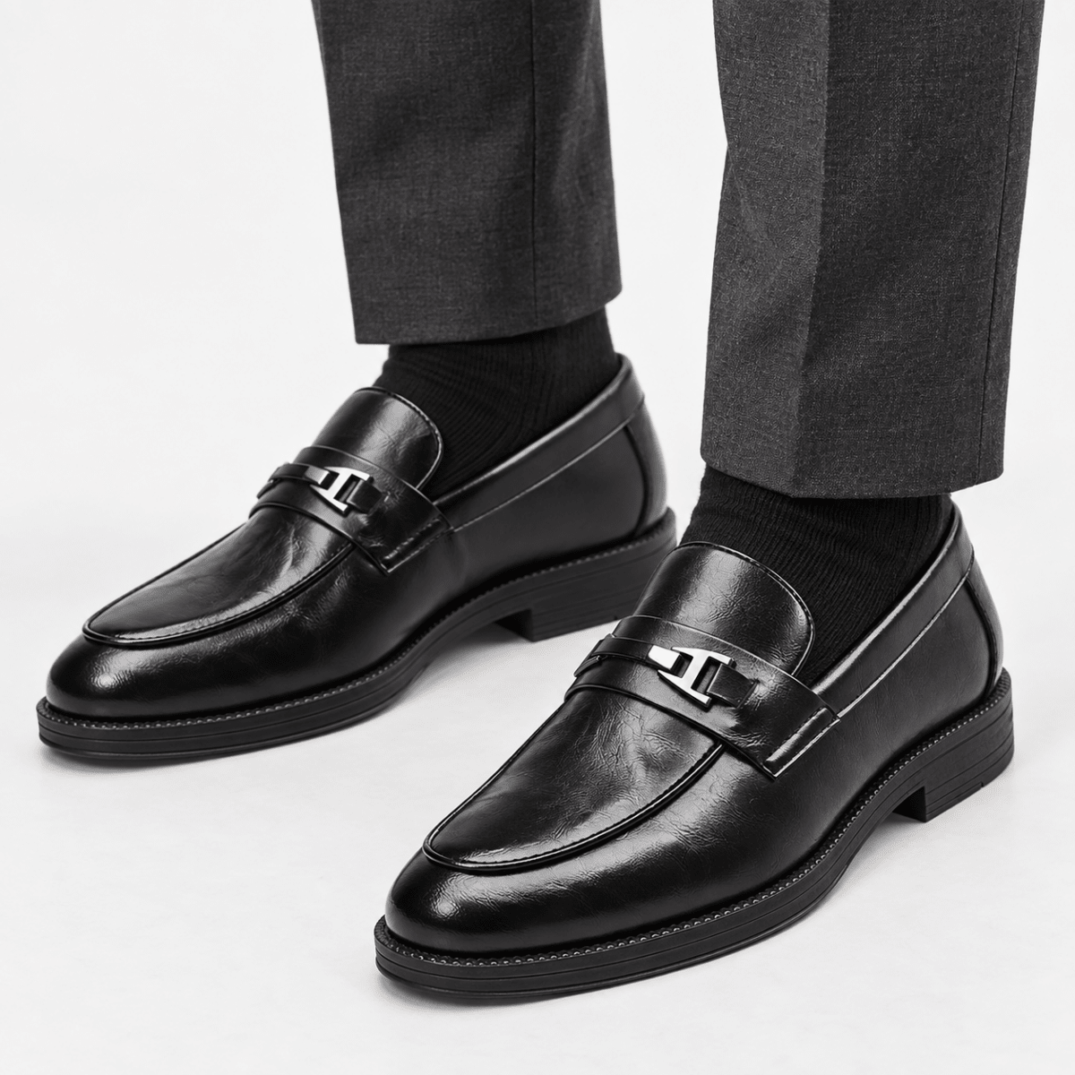 Leonardo slip-on business loafers - AntoniosClothing - Black