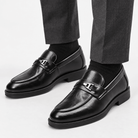 Leonardo slip-on business loafers - AntoniosClothing - Black