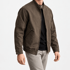 Leonardo spring washed cotton jacket - AntoniosClothing - Brown