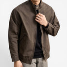 Leonardo spring washed cotton jacket - AntoniosClothing - Brown