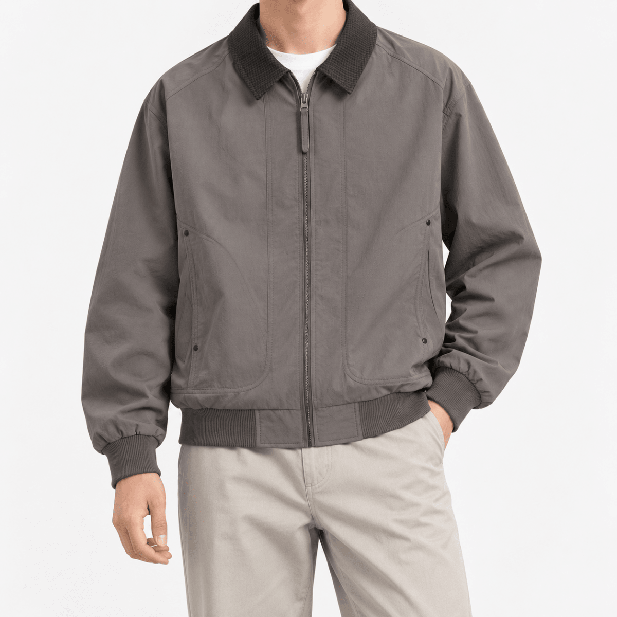 Leonardo spring/autumn bomber jacket - AntoniosClothing - Gray green