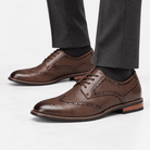 Leonardo stylish brogue elegant shoes - AntoniosClothing - Dark brown