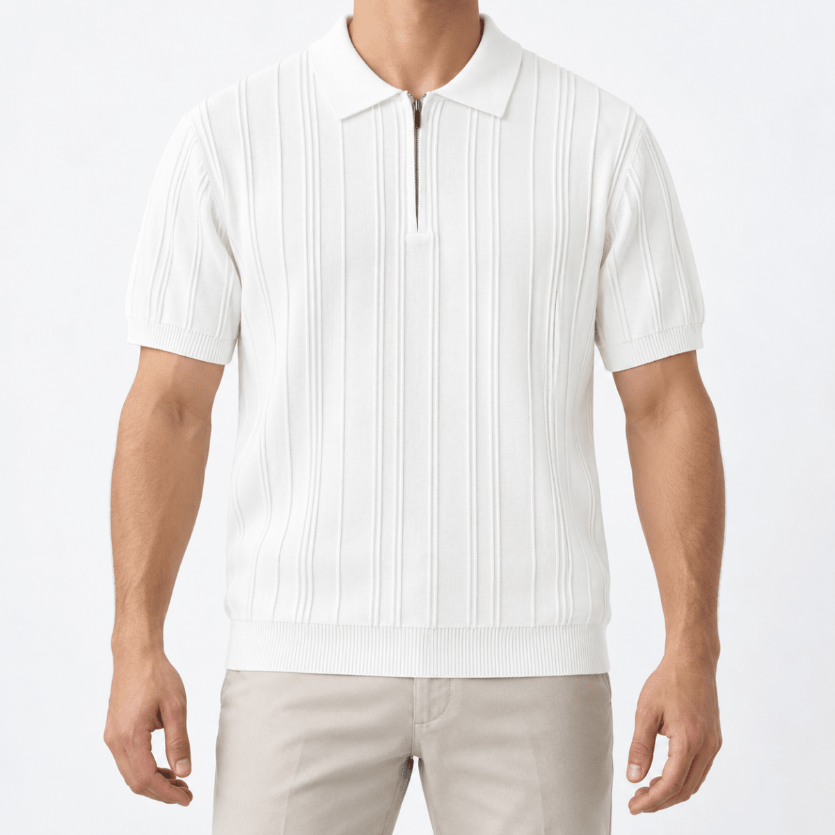 Leonardo summer business polo shirt - AntoniosClothing - White