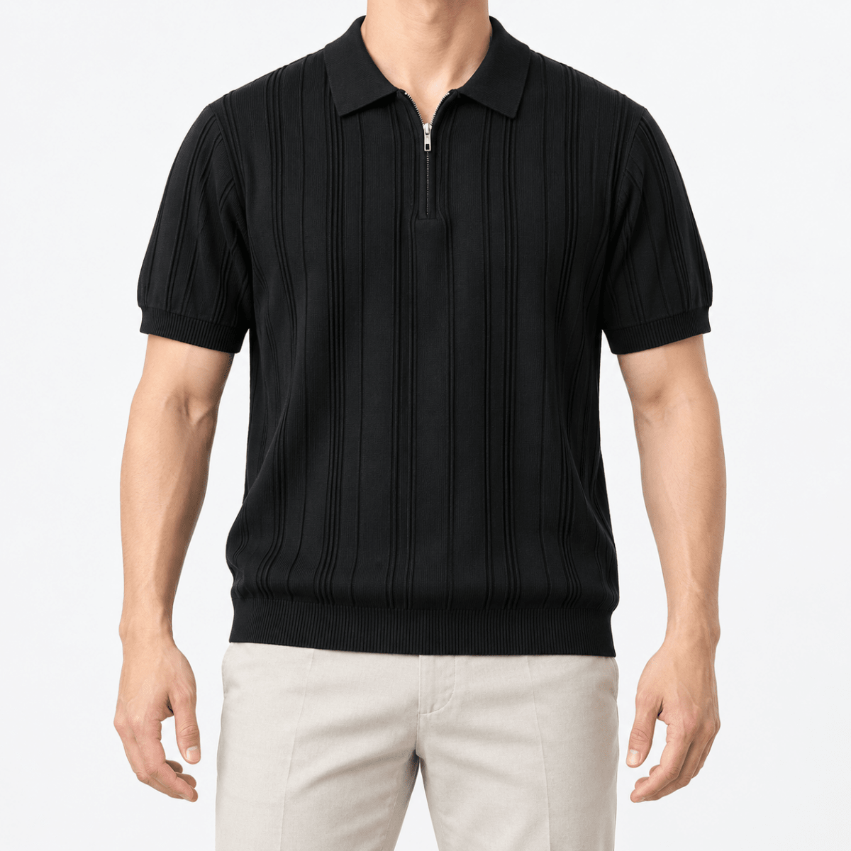Leonardo summer business polo shirt - AntoniosClothing - Black