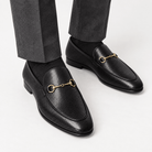 Leonardo summer leather loafers - AntoniosClothing - Black