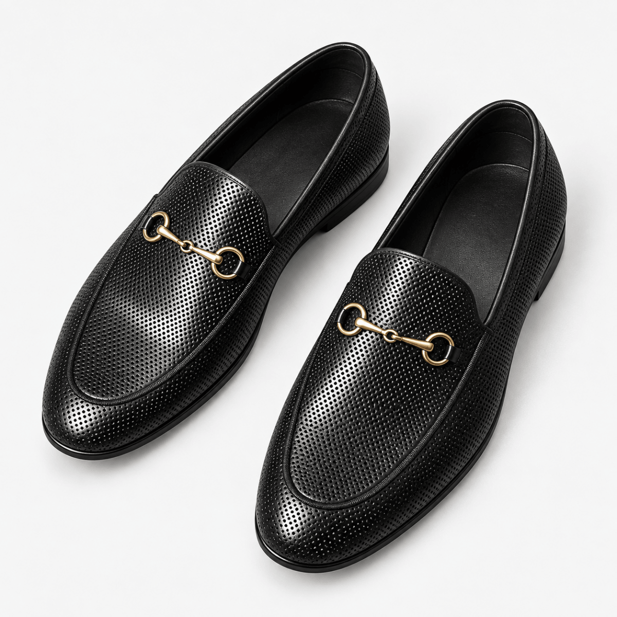 Leonardo summer leather loafers - AntoniosClothing - Black