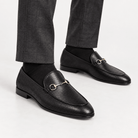 Leonardo summer leather loafers - AntoniosClothing - Black