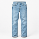 Light wash cotton blend straight jeans in light blue, product cover