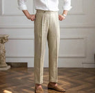 Lightweight italian high - waist trousers - Antonios