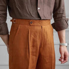 Lightweight italian high - waist trousers - Antonios